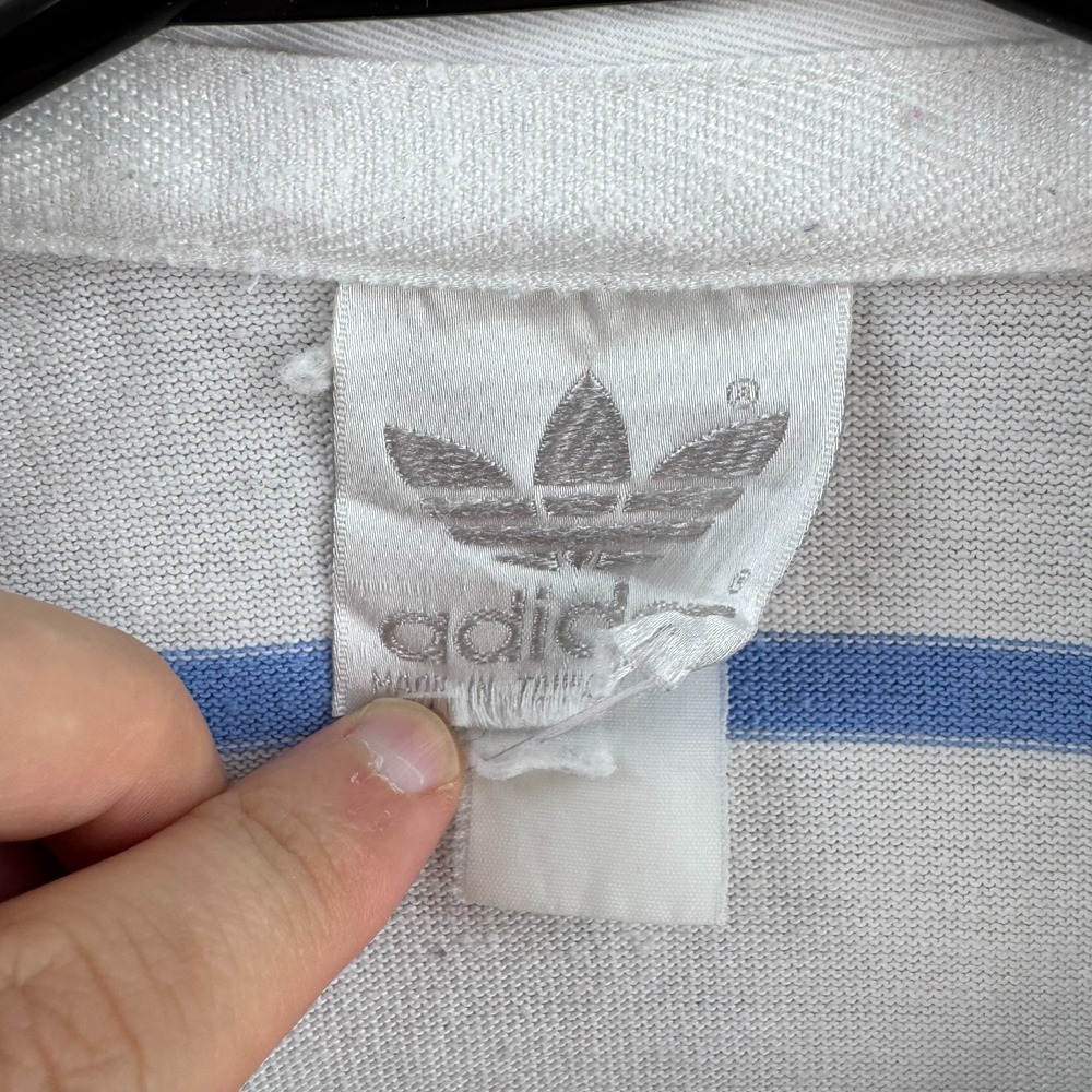 Vintage Adidas Rugby Shirt Mens Medium Cotton Long Sleeve Polo 90s Y2K - Picture 8 of 16